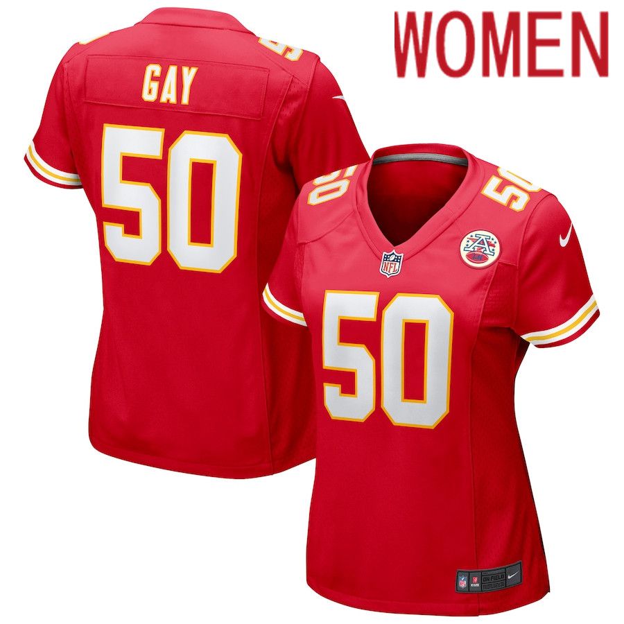 Women Kansas City Chiefs #50 Willie Gay Nike Red Game NFL Jersey->women nfl jersey->Women Jersey